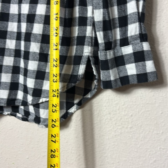 Madewell Flannel Boyshirt Button Down in Gingham Check Black White size XS - Picture 6 of 7